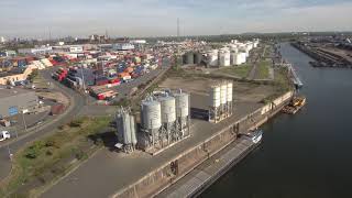 Duisburg  The biggest river port in the World from a drone [upl. by Ykciv305]