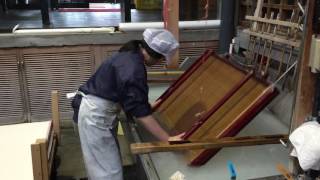 Satomisan of Awagami making washi paper [upl. by Wilkison]