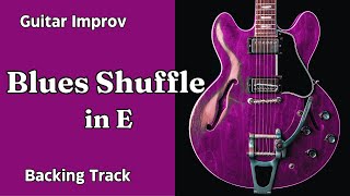 Blues Shuffle in E  Guitar Backing Track Jam  Medium Fast Tempo [upl. by Enifesoj]