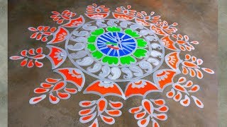 easy sankranti special rangoli  kolam rangoli designs big size Diwali special rangoli [upl. by Ardnaed853]