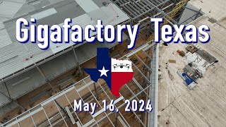 quotSouth Extension Framing Near Endquot Tesla Gigafactory Texas 5162024 831AM [upl. by Lehcin171]