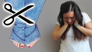 The Biggest Mistake when Shortening Jeans Short Girl Fashion Problem  DIY Solution [upl. by Pimbley]