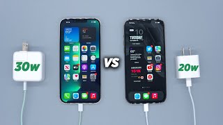 iPhone 13 Pro Charge Test 30w vs 20w Shocking Results [upl. by Eanad]