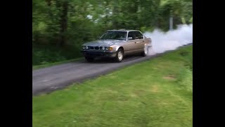 BMW 750il V12 burnouts [upl. by Annoit]