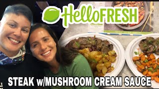 Cooking another delicious Hello Fresh meal Meal 5 Steak wMushroom Cream Sauce [upl. by Pelmas]