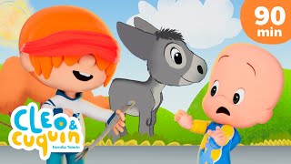 A mi burro 🐴 y más canciones infantiles para bebés con Cleo y Cuquín [upl. by Nomolos597]