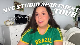 NYC studio apartment tour  very realistic apartment in manhattan [upl. by Nehpets]