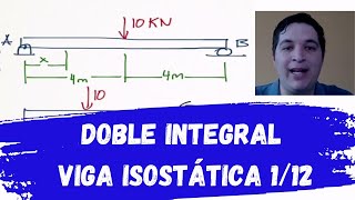 Método doble integración VIGA ISOSTÁTICA  ecuación curva elástica diagramas de CORTANTE y MOMENTO [upl. by Siletotsira]