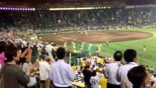 Fans sing the Hanshin Tigers theme song  Koshien Stadium Osaka  June 17 2014  Meniscus Magazine [upl. by Enajaras378]