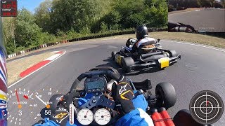 KZ2 Karting  Kerpen 19082018 DualCam with DATA OVERLAY Speed RPM GFORCE  Temperatures [upl. by Pascia]