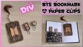 BTS Bookmark Tutorial  BTS Paper Clips DIY  BTS Crafts  DIY Bookmark amp Paper Clips [upl. by Shimberg]