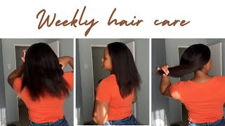 Weekly Haircare Routine for healthy  long relaxed hair South African YouTuber2023 [upl. by Bowes]