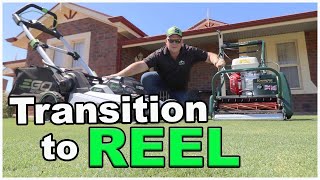 GETTING YOUR FIRST CYLINDER MOWER  How to use a REEL MOWER Tips and a YEARLY LAWN PLAN [upl. by Ykcin682]