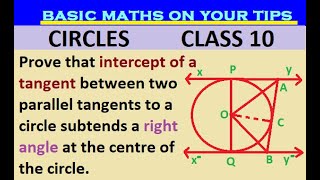 Prove that intercept of a tangent between two parallel tangents to a circle subtends a right angle [upl. by Skyla108]