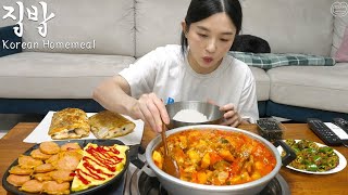 Real Mukbang The best Korean Home Meal ☆ Gochujang Soup Sausage grilled cutlassfish [upl. by Akired]