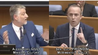 LITIGIO TRA IL MINISTRO GIULI E IL SENATORE PIRONDINI “SOPPORTA CUORE MIO TI DIREBBE QUALCUNO” [upl. by Markiv]