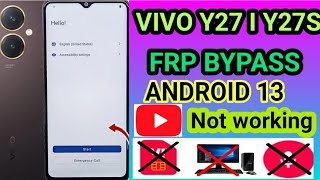 VIVO Y27 FRP Bypass Android 13  VIVO V2249V3202 Google Bypass Without PC 2024  Y27 FRP Bypass ✅ ✅ [upl. by Britton450]