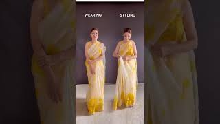 To make perfect hip pleats and lower pleats in an organza saree sareedrappingstyle shorts [upl. by Theresa]