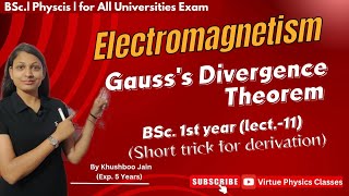 Gausss Divergence Theorem  lect11  Electromagnetism physics electromagnetism [upl. by Adala626]