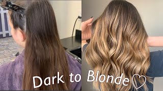 Hand Painted Balayage Ombre Technique  Dark to Blonde Tutorial [upl. by Anan]