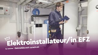 Stromgesteuert Elektroinstallateurin EFZ  Elektrizitätswerk Uznach AG  Lehrstellenvideo  Yousty [upl. by Mercy803]