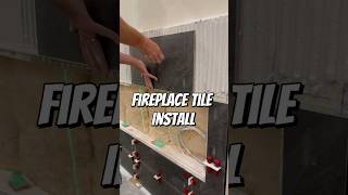 Fireplace Tile Installation reels diy tilelove tiling tutorial art tools trending viral [upl. by Madlin691]