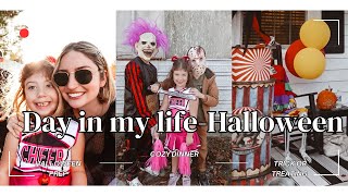 Day in my life Halloween Eve and Halloween Night Trick or treating prep dinner and more [upl. by Llerroj226]