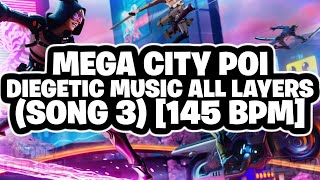 Fortnite Mega City POI Diegetic Music All Layers Song 3 145 BPM quotAIMusic Layersquot [upl. by Basilio]