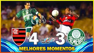 FLAMENGO 4 X 3 PALMEIRAS ● MELHORES MOMENTOS ● COPA MERCOSUL 1999 ● FINAL ● JOGO 01 [upl. by Kai]