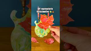 DIY marmorierte Herbstmotive kindergarten diy funforkids kidscrafts activitiesforkids forkids [upl. by Annayad220]