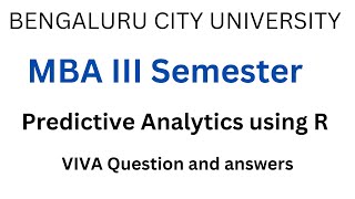 Predictive Analytics using R viva question and answers [upl. by Ginelle]