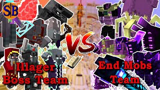 Illager Boss Team vs End Mobs Team  119 Version  Minecraft Mob Battle [upl. by Paterson487]