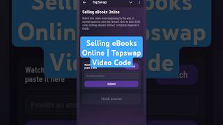 Selling eBooks Online  Tapswap Video Code [upl. by Studner]