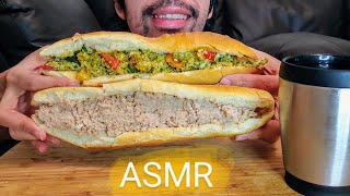 CRUNCHY BREAKFAST ASMR EGGS AND PORK PATE SUB SANDWICH MUKBANG [upl. by Asle]