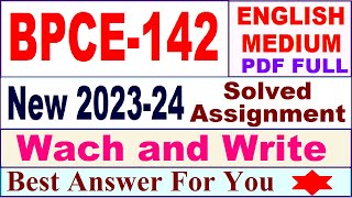 bpce 142 solved assignment 202324 in English  bpce 142 solved assignment 2024  bpce 142 2024 [upl. by Aikaz]