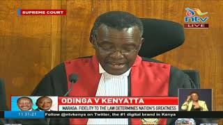 CJ David Maraga reads the determination of the Supreme Court majority [upl. by Llecrad]