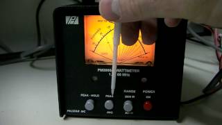 Palstar PM2000A Active Peak Reading Watt Meter SWR Cross Needle [upl. by Raven]