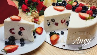 💥 Gelatina de Yogurt tres Leches con Queso Crema y Frutos Rojos  La Cocina de Angy [upl. by Marigolde344]