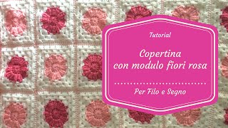 Tutorial  Copertina mattonella con fiore rosa [upl. by Yrtnahc]