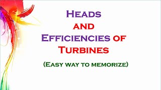 Heads and Efficiencies of turbines [upl. by Lynad]