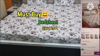 Meesho Elastic Bed sheet unboxing and review bedsheets meesho flipkart  Budget bedsheets review [upl. by Arathorn]