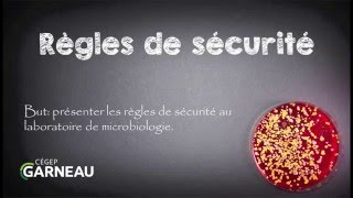 Règles de sécurité en laboratoire de microbiologie [upl. by Ycaj]