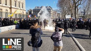 Gilets jaunes Acte 15  Toujours de la tension et des incidents  Paris  France 23 février 2019 [upl. by Warfold]