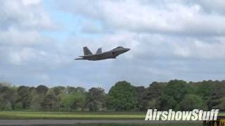 F22 Raptor Takeoffs  Air Power Over Hampton Roads 2016 [upl. by Ahsiken]