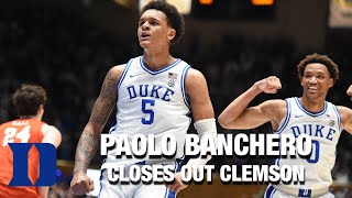 Paolo Banchero Closes Out Clemson For Duke Win [upl. by Hen]