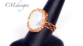 Braided cabochon wirework ring [upl. by Nigam158]