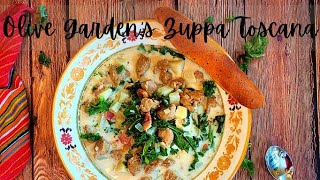 How to make THE OLIVE GARDENS  Zuppa Toscana  TUSCAN SOUP [upl. by Aikemaj]