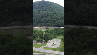 NS 36A Rounds Horseshoe Curve drone train railroad norfolksouthern shorts [upl. by Eimaraj]