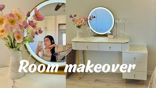 ♡el mejor vanity♡ 90 dlls en TEMU room makeover 🏹✨🍂🪴 [upl. by Salb234]