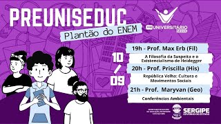 1009  Preuni Seduc  Aulas Remotas  FILOSOFIA HISTÓRIA GEOGRAFIA [upl. by Auhel]